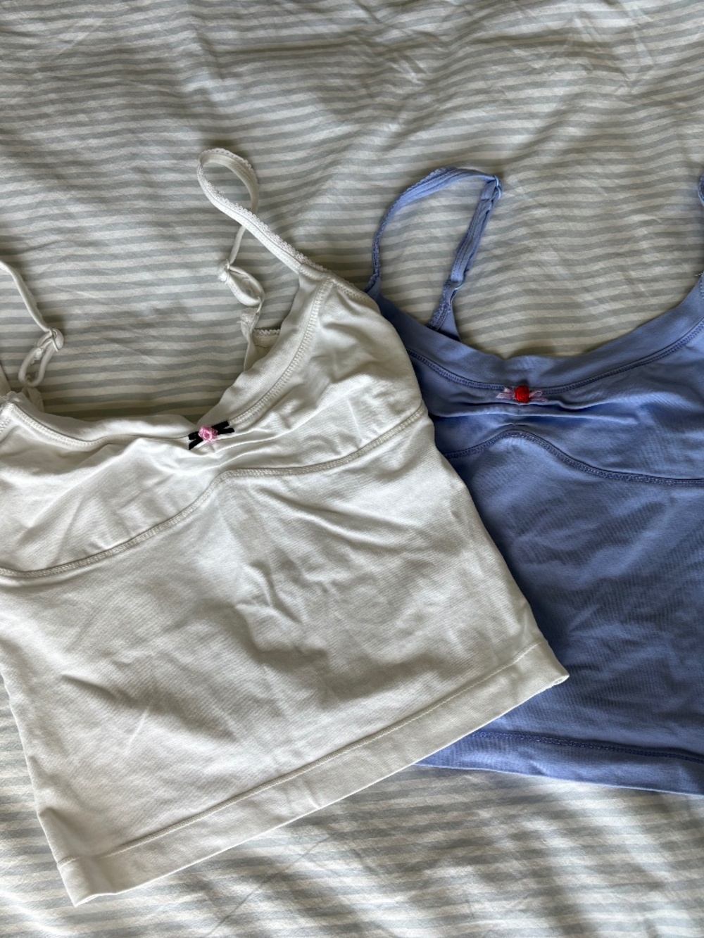 Bundle 2x Free People Wear it Out Tank - White Blue
